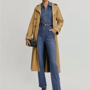 NWT reformation talia retro flare denim jumpsuit